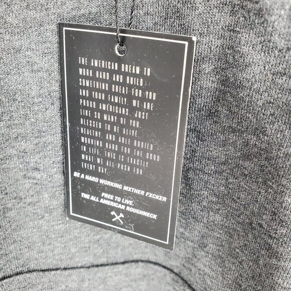 All American Roughneck Here To Work Easy Living French Terry Hoodie Small - Picture 3 of 10